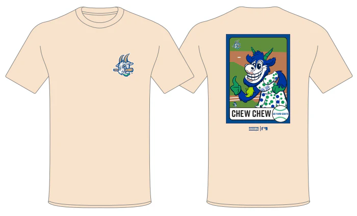Hartford Yard Goats Baseballism Youth Chew Chew Card Tee