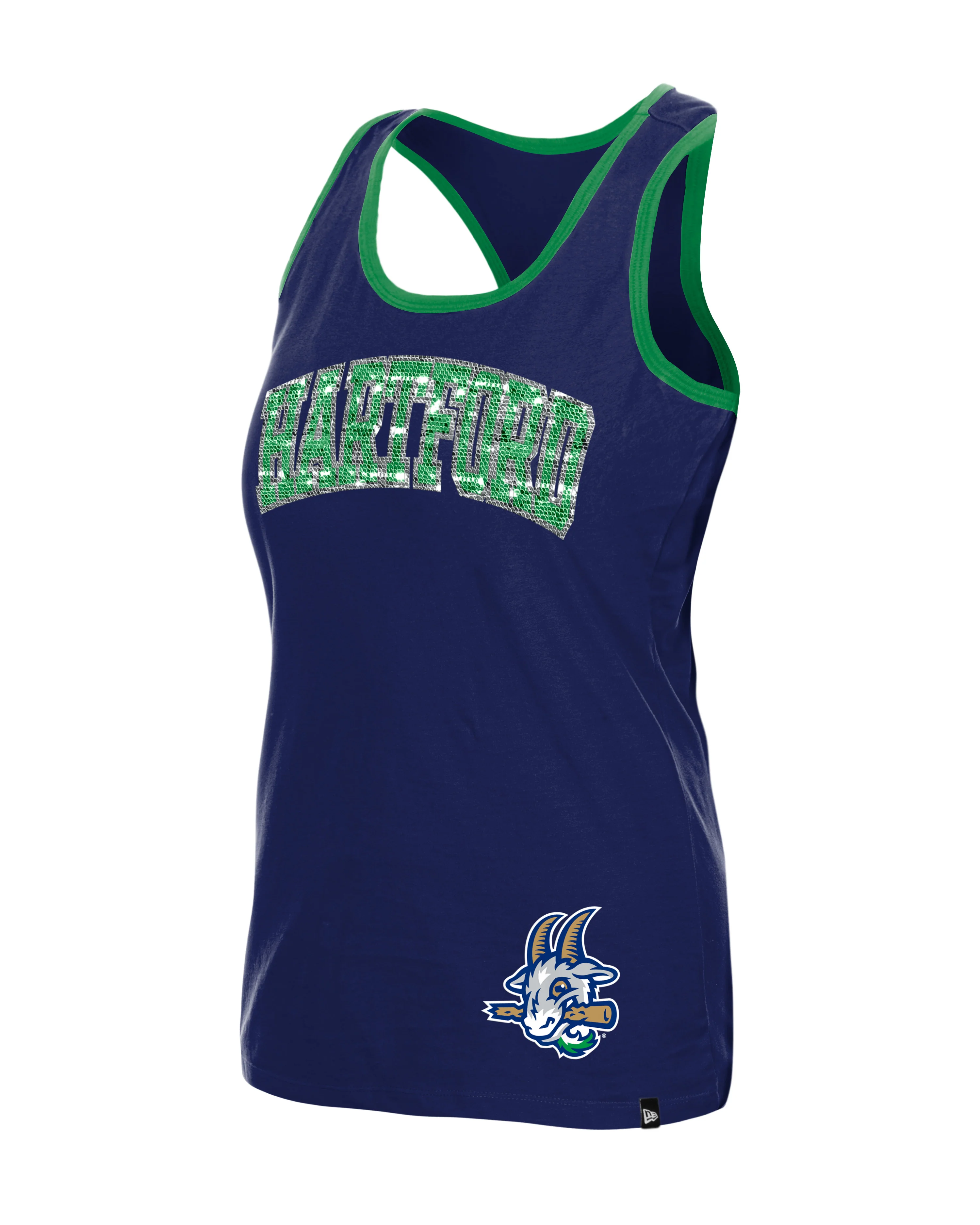 Hartford Yard Goats New Era Women's Glitter Tank - Image 3