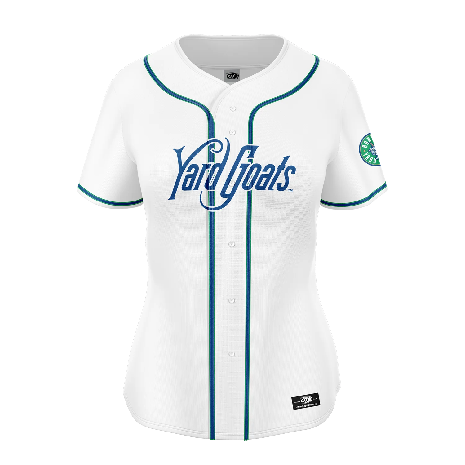 Hartford Yard Goats Women's Home Replica Jersey by OT Sports in White