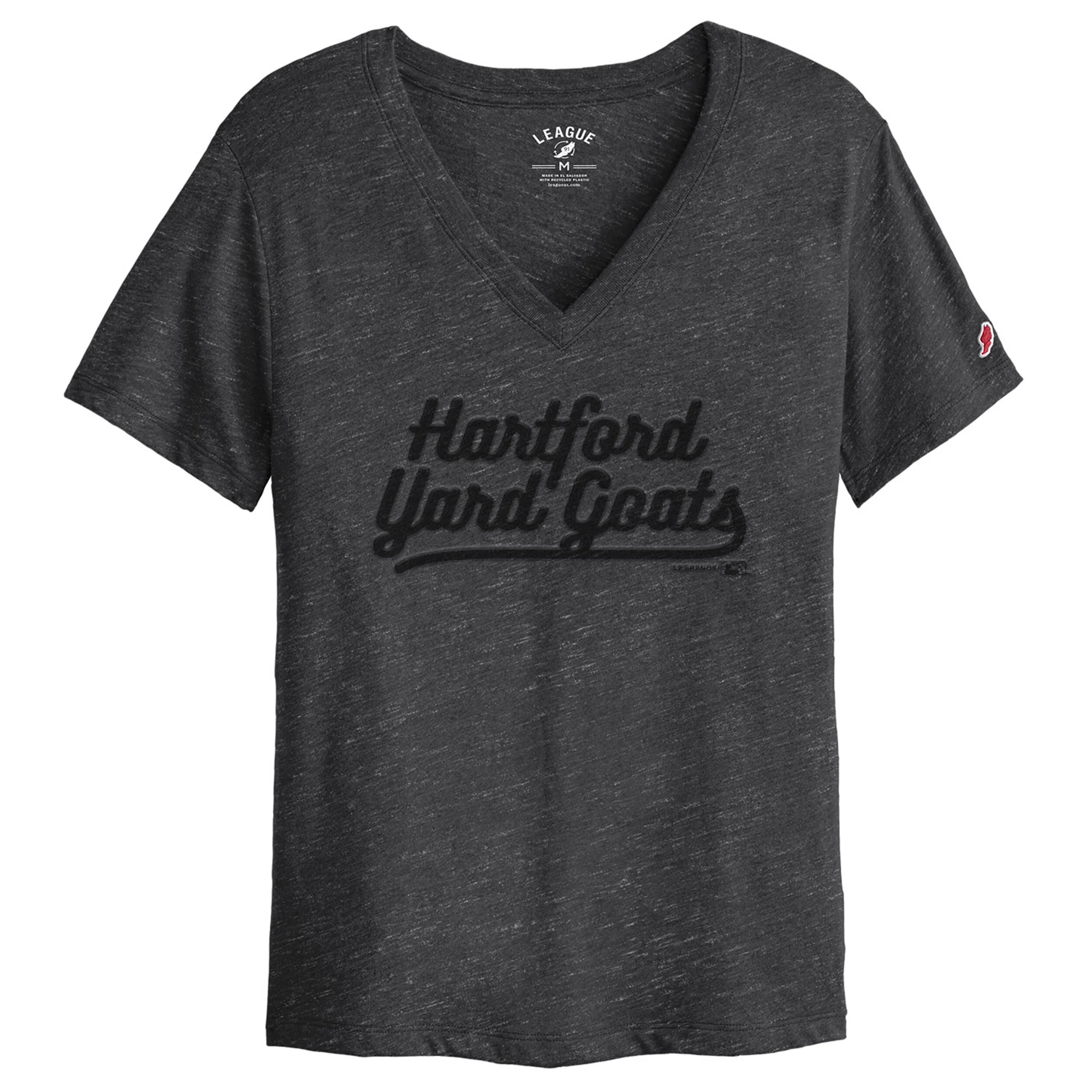 Hartford Yard Goats Legacy Brand Women's V-Neck Puff Tee - Black